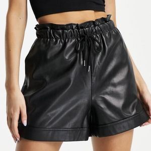 NWT Topshop Faux Leather Shorts